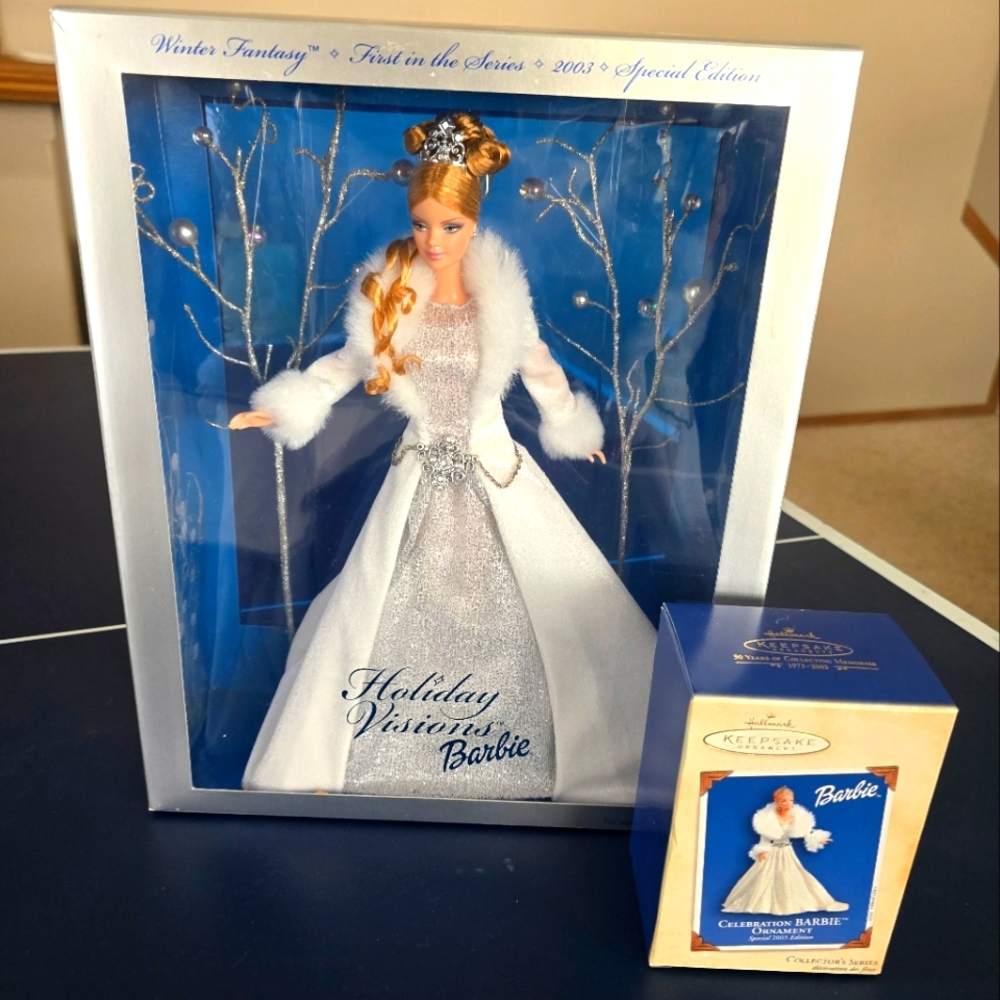 2003 Barbie Holiday Visions Doll with Matching Ornament